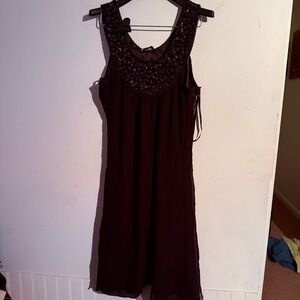 Aftershock Large Dress Black Hand Beaded Silk Elegant Flapper NWT